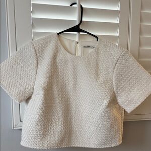 Abercrombie & Fitch Cream Textured Crop Top